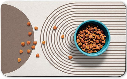 Dog Food Mats for Floors Waterproof, Cat Water Bowl Mats Pet Feeding Absorbent by Zoeeya