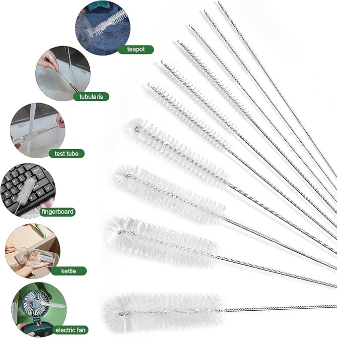 CiaraQ Bottle Cleaning Brushes, 9.8 Inch Nylon Tube Brush Set, Cleaner - Image 2