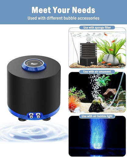AQQA Aquarium Air Pump, Quiet Powerful Fish Tank Air Pump 3W/6W/10W - Image 3