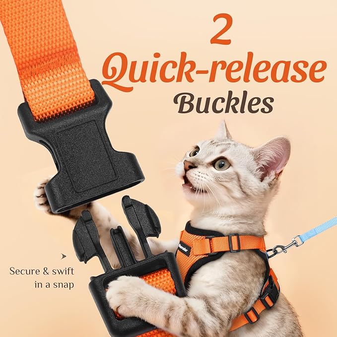 Dooradar Cat Harness and Leash Set, Escape Proof Safe Adjustable Kitten Vest - Image 5