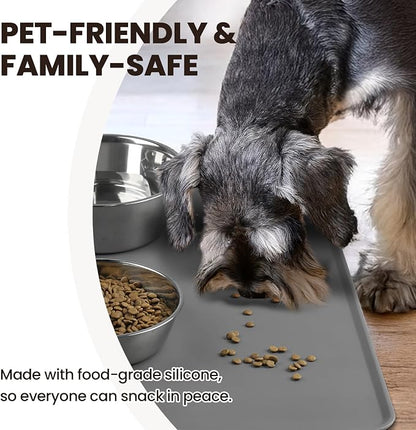 VIVAGLORY Dog Food Mat Flexmat Dog Bowl Mat, Placemat Food Tray - Image 3