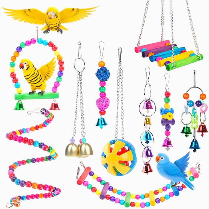 Bird Swing Standing Chewing Training Hanging Toy Hammock Climbing Ladder by Unknown
