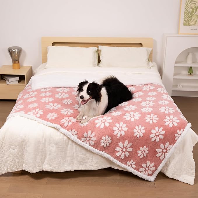 Waterproof Blanket for Dog Puppy Cat, Cute 3D Textured Flower Dog Blanket for - Image 6
