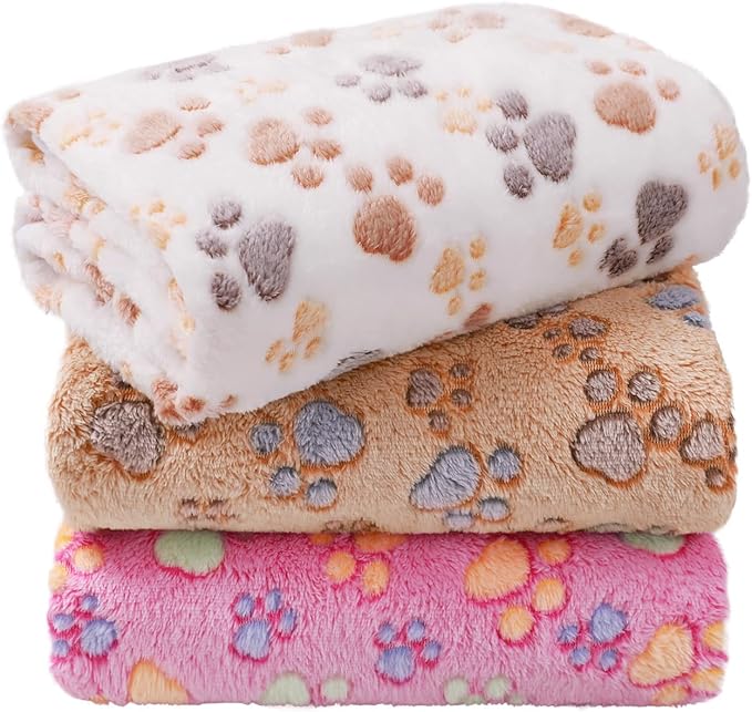 LINENLUX 1 Pack 3 Blankets Super Soft Fluffy Premium Fleece Dog Blankets by LINENLUX