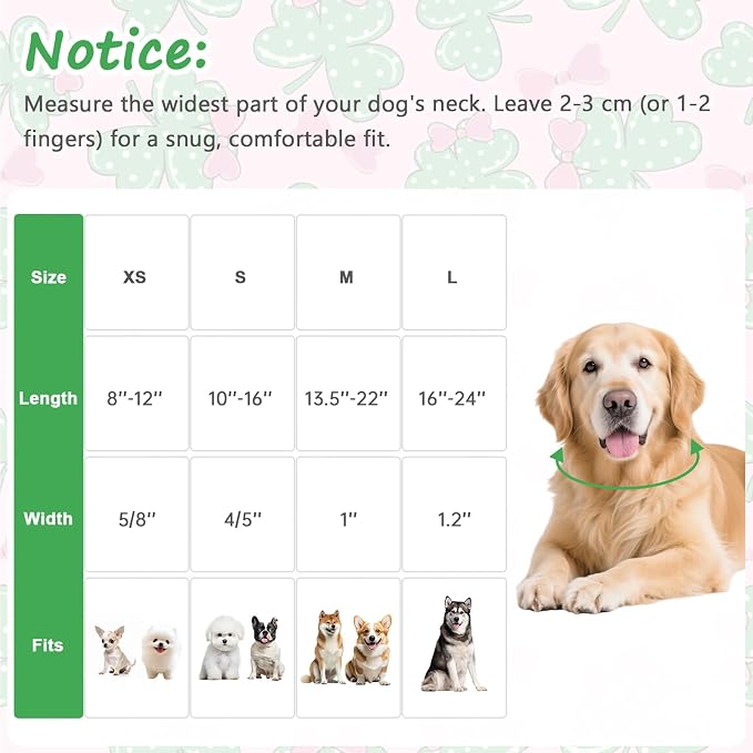 St. Patrick's Day Dog Collar, Adjustable Spring Cotton Collars Gifts - Image 2