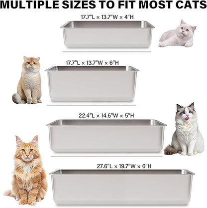 Stainless Steel Litter Box, Extra Large Metal Litterbox - Image 6