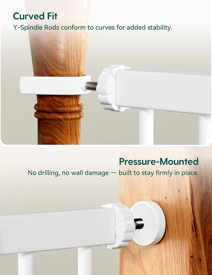 Babelio 36" Tall Baby Gate, PressGuard P7, 29-48" Auto Close Pressure Mounted - Image 8