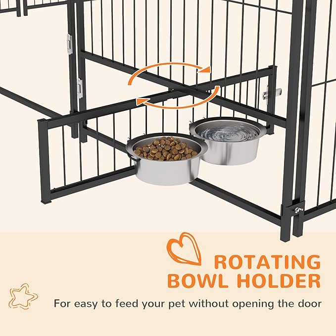 PawHut Outside Dog Kennel, Garden Playpen Fence Crate Enclosure Cage Rotating - Image 5