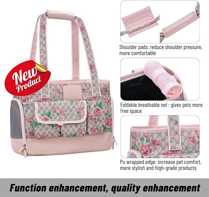 Dog Carrier, Cat Carrier, Pet Carrier, Foldable Waterproof Premium PU Leather - Image 4