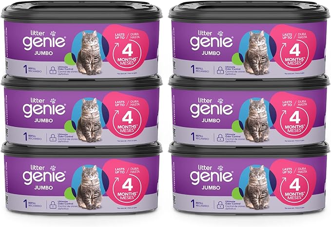 Litter Genie Refill Bags | Jumbo 6-Pack 168 total ft | Up to 24 months of by LitterGenie