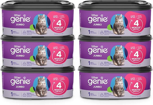 Litter Genie Refill Bags | Jumbo 6-Pack 168 total ft | Up to 24 months of by LitterGenie