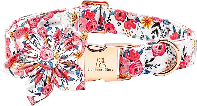 Lionheart glory Dog Collar Flowers Collar Floral Dog Collar by LionheartGlory