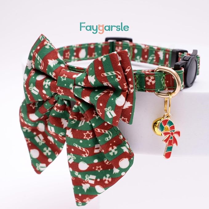Faygarsle 2 Pack Christmas Cat Collar Cute Holiday Cat Collar - Image 5