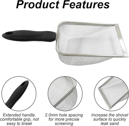 Murtenze Stainless Steel Cat Litter Scoop, Non-Stick Coated Metal Fine Sand - Image 4