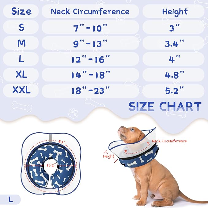 Supet Raised Inflatable Dog Cone Collar to Stop Licking, Soft Dog Cone - Image 6
