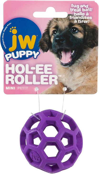 JW Hol-ee Roller Dog Fetch Treat Dispenser Puzzle Ball; Mini 1.75 Inch Diameter - Image 3