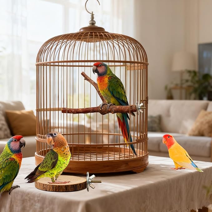 8 Pack Natural Wood Bird Perches, Parrot Perch Stand Bird Cage Accessories - Image 7