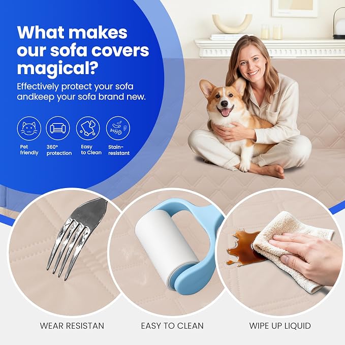 Waterproof Couch Covers for Pets, Waterproof Dog Bed Cover, Anti-Slip Soft Dog - Image 6