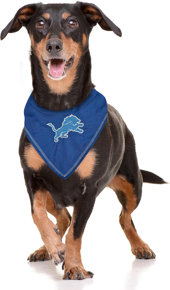 Pets First NFL Detroit Lions TIE Bandana, Small/Medium. Dog Bandana Scarf Bib - Image 3
