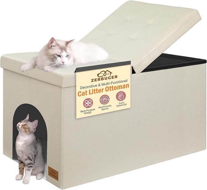 3-in-1 Cat Litter Box Enclosure by Zerbuger