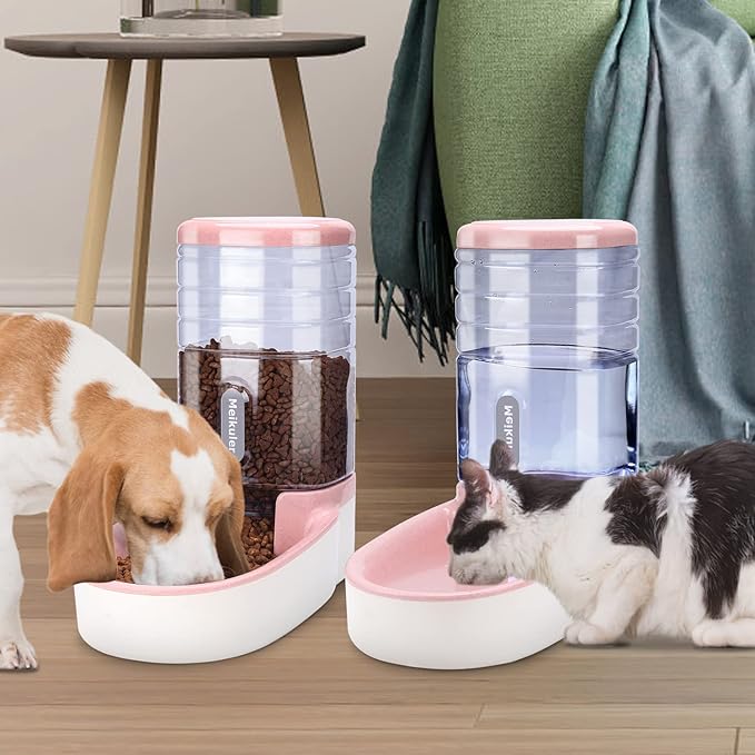 Meikuler Automatic Dog Cat Feeder and Water Dispenser Set, Waterer and Gravity - Image 3