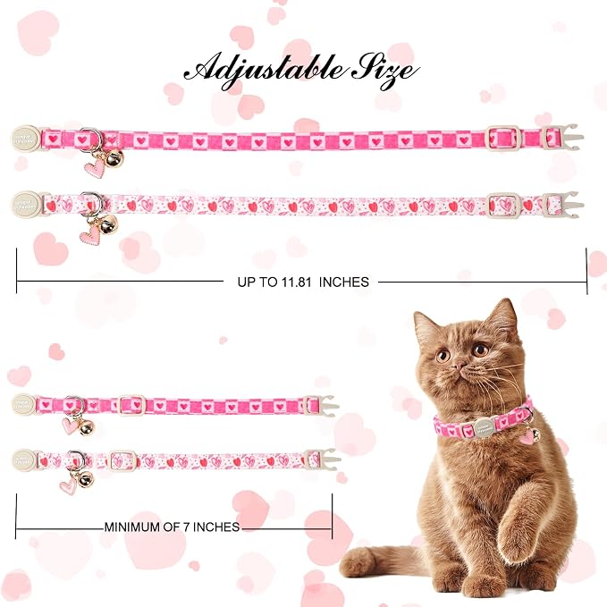 Unique Style Paws Pink Kitten Collars, Cute Valentine Cats Collar - Image 4