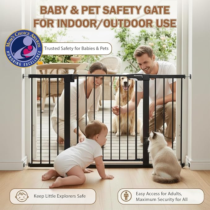 Mumeasy Baby Gate Extra Wide, 29.5-51'' Pressure Mounted Dog Gate - Image 5