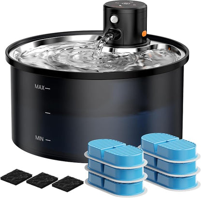 Battery Operated Cat Water Fountain: Wireless Pet Fountain - 108oz/3.2L by VKIMISS