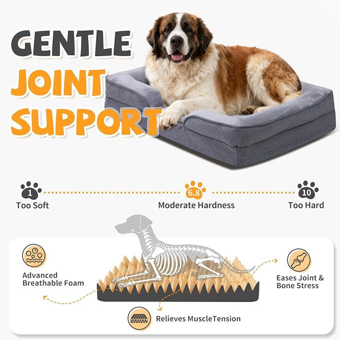 Makigued Orthopedic Dog Bed for Large Dogs Egg Crate Foam Pet Sofa - Image 2