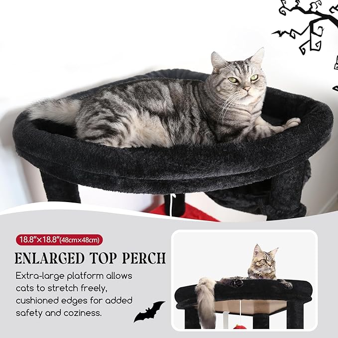 Globlazer Gothic Heavy Duty Cat Tree, 74in Sturdy Goth Cat Tower - Image 3