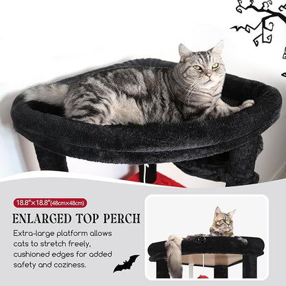 Globlazer Gothic Heavy Duty Cat Tree, 74in Sturdy Goth Cat Tower - Image 3