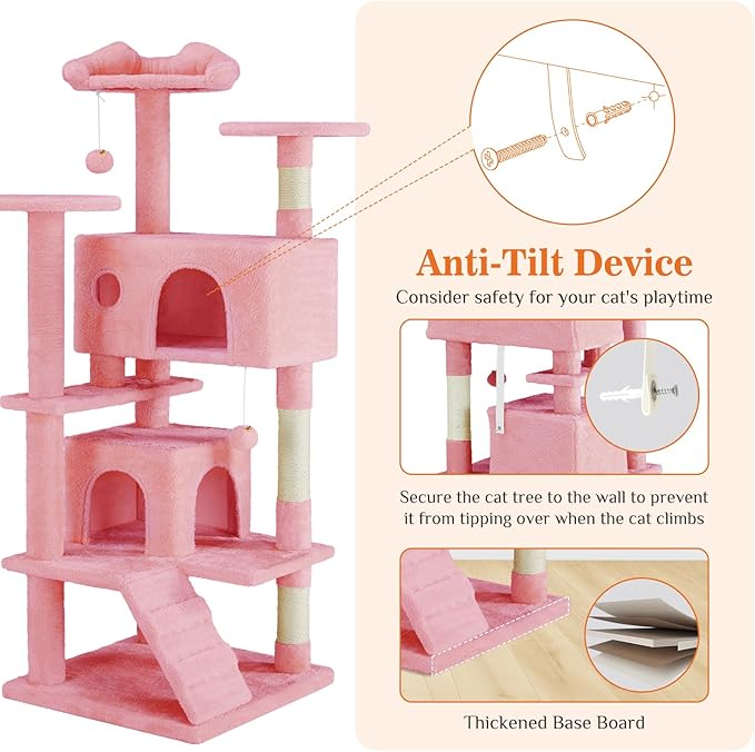 Sweetcrispy 54-Inch Cat Tree Tower – Multi-Level - Image 3