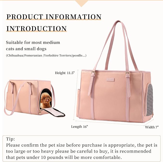 Fashion Dog Purse Pet Carrier Leather Bag - Image 2