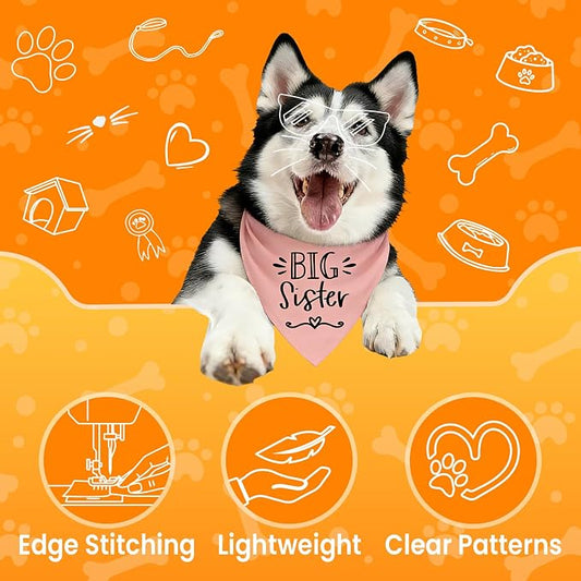 Big Sister Dog Bandanas, Pet Dog Triangle Scarf - Image 2