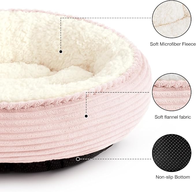 Love's cabin Round Donut Cat and Dog Cushion Bed, 25in Pet Bed - Image 2