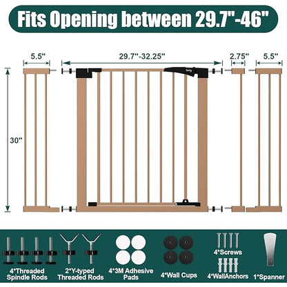 keny 29.7"-46" Baby Gate for Stairs, Auto Close Dog Gates for Doorways - Image 6