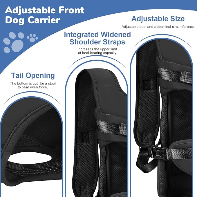Pet Carrier Backpack, Adjustable Front Dog Carrier, Legs Out Dog Chest Carrier - Image 5