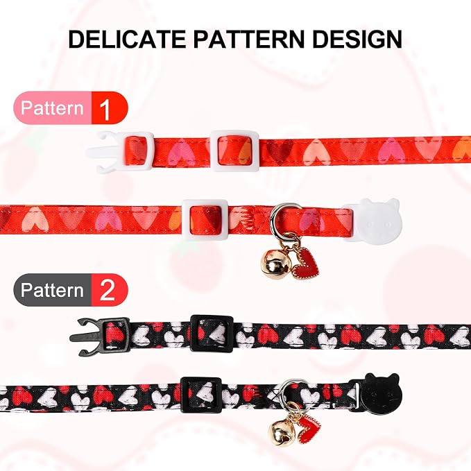 Unique Style Paws Valentine's Day Cat Collar, Cute Cat Collars - Image 4