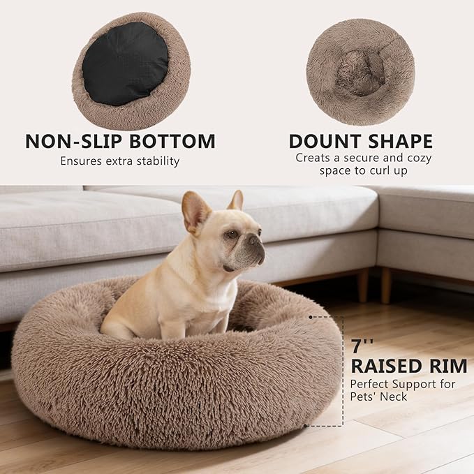 MIXJOY Orthopedic Dog Bed Comfortable Donut Cuddler Round Pet Beds Ultra Soft - Image 2