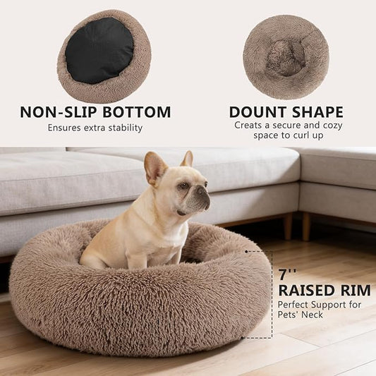 MIXJOY Orthopedic Dog Bed Comfortable Donut Cuddler Round Pet Beds Ultra Soft - Image 2