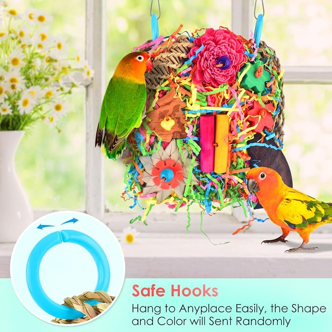 KATUMO Bird Toys, Parakeet Toys Bird Grass Mat Parrot Shredder Toys Lovebird - Image 4