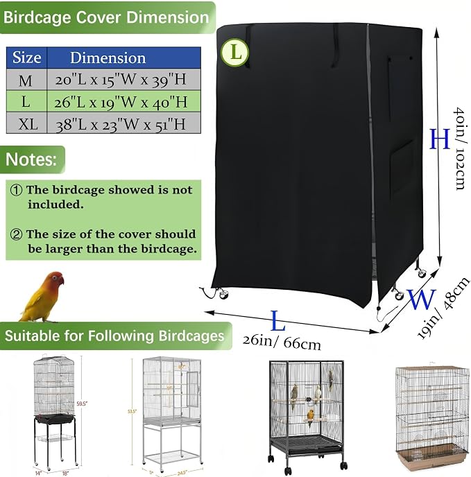Universal Birdcage Cover Blackout & Breathable - Image 3