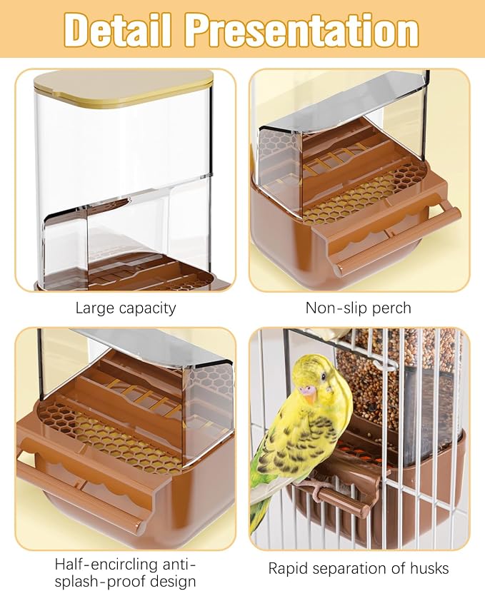 BNOSDM No Mess Bird Automatic Feeder Bird Cage Feeders Parrot Cage Accessories - Image 4