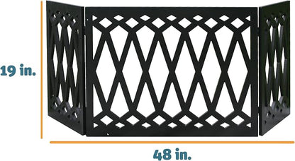 Etna 3-Panel Diamond Design Wood Pet Gate - Image 7