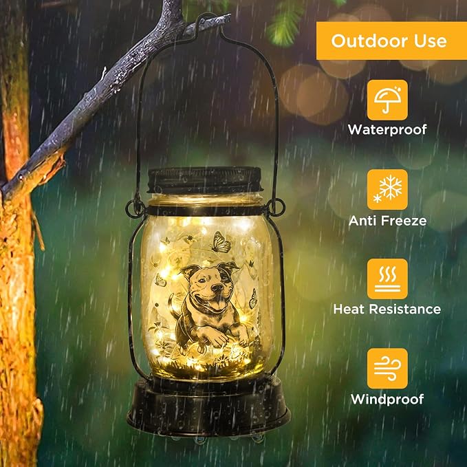 Pit Bull Gifts for Women/Men Pit Bull Solar Lanterns Mom Birthday Pibble Dog - Image 5