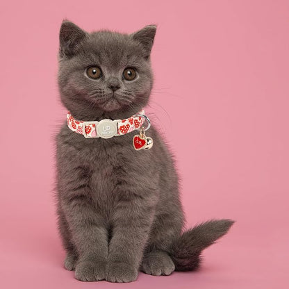 Cat Collar, Sweet Heart Kitten Collars Pink Hearts - Image 4