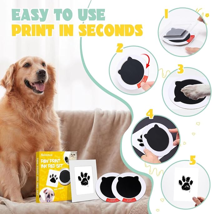Nabance Inkless Paw Print Kit for Dogs, Cats - Image 4