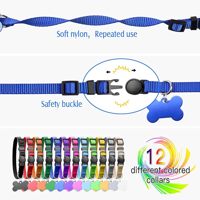 Upgraded Puppy Collars for Litter Puppy ID Collars Whelping Supplies Soft Nylon - Image 2