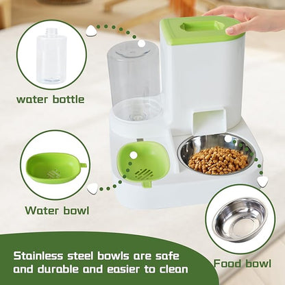 2 in 1 Automatic Cat Feeder & Water Dispenser, Gravity Pet Feeder Stainless - Image 6