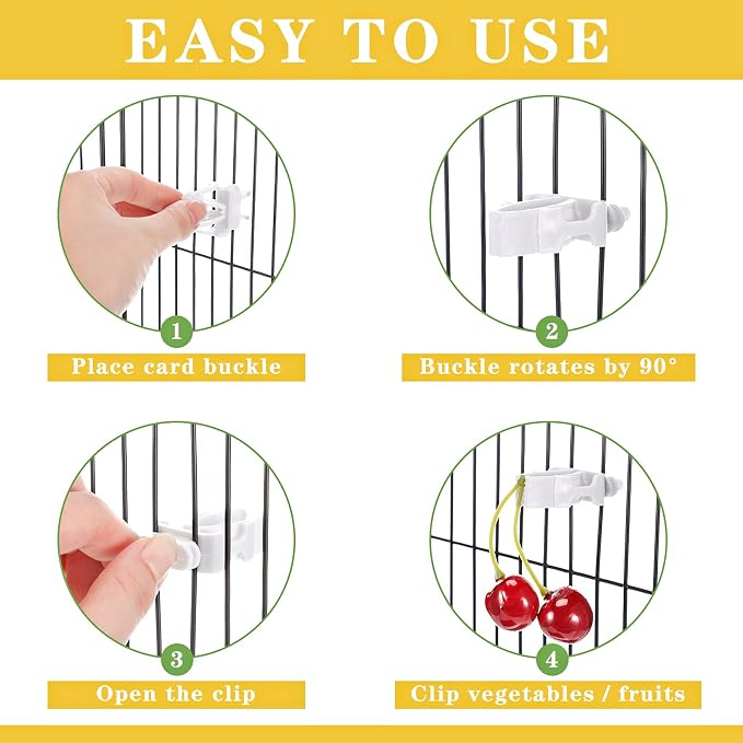 6 Pieces Bird Cage Food Holder Parrot Fruit Vegetable Clips Bird Cage Feeder - Image 3